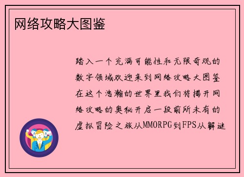 网络攻略大图鉴